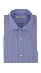 Ανδρικό Πουκάμισο Ριγέ Boston 201-3 Γαλάζιο