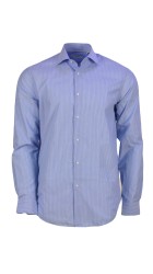 Ανδρικό Πουκάμισο Ριγέ Boston 201-3 Γαλάζιο
