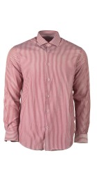 Ανδρικό Πουκάμισο με Κανονική Γραμμή Boston 7708-8 Μακρυμάνικο Ριγέ Κόκκινο