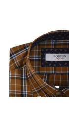 Ανδρικό Πουκάμισο Boston 60213-3 Καρό Καφέ Ανδρικό Πουκάμισο Boston 60213-3 Καρό Καφέ
