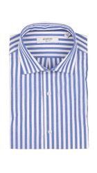 Ανδρικό Πουκάμισο Ριγέ Boston 607-4 Ασπρό