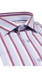 Ανδρικό Πουκάμισο Ριγέ Boston 608-2 Γαλάζιο