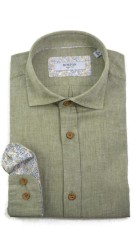 Ανδρικό Πουκάμισο Λινό Boston 1200111-17 Λαδί Ανδρικό Πουκάμισο Λινό Boston 1200111-17 Λαδί