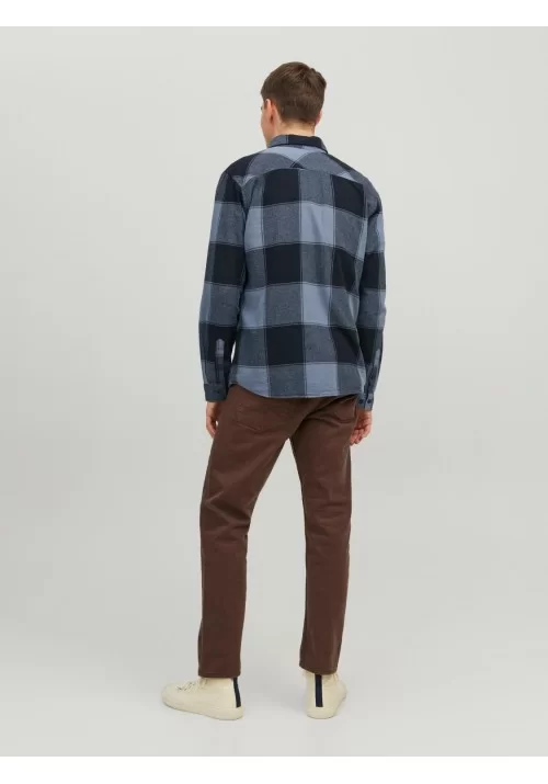Ανδρικό Πουκάμισο Jack & Jones 12215467 Καρό Μπλε