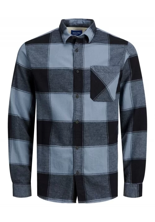 Ανδρικό Πουκάμισο Jack & Jones 12215467 Καρό Μπλε