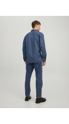 Ανδρικό Πουκάμισο Τζιν Relaxed Jack & Jones 12217980 Mπλε