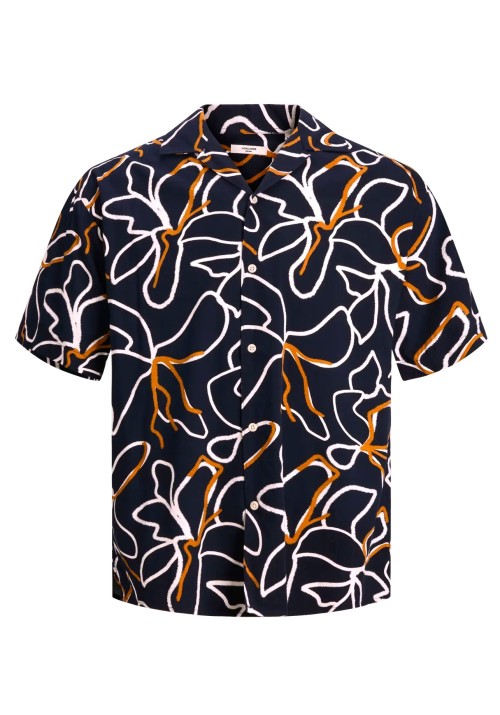 Ανδρικό Πουκάμισο Jack & Jones Jprbladrew Print Resort Shirt S/S LN 12279789 Night Sky