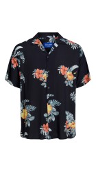 Ανδρικό Πουκάμισο Resort Floral Jack & Jones 12227625 Μαύρο
