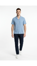 Ανδρικό Πουκάμισο Λινό Boston 119-2 Γαλάζιο