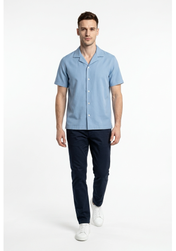 Ανδρικό Πουκάμισο Λινό Boston 119-2 Γαλάζιο