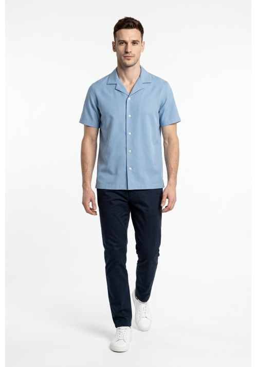 Ανδρικό Πουκάμισο Λινό Boston 119-2 Γαλάζιο