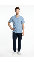 Ανδρικό Πουκάμισο Λινό Boston 119-2 Γαλάζιο