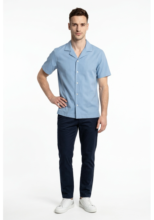 Ανδρικό Πουκάμισο Λινό Boston 119-2 Γαλάζιο