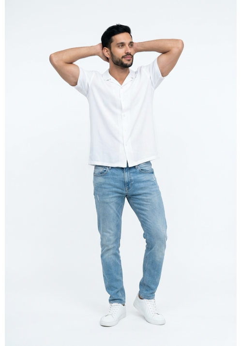 Ανδρικό Πουκάμιοσο Λινο Boston 1199-1 Λευκό