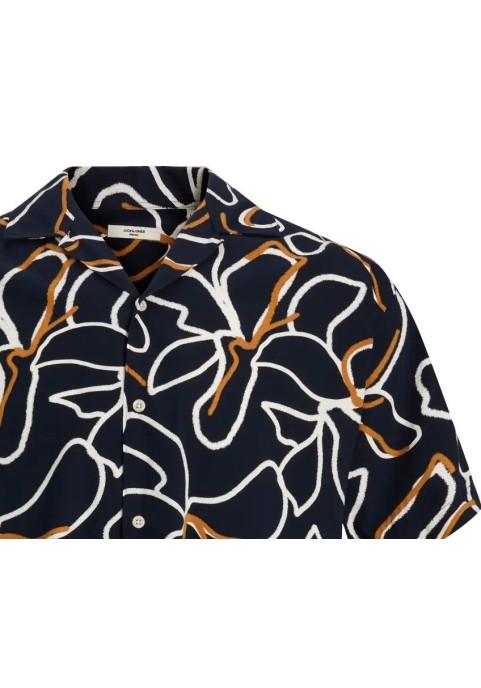 Ανδρικό Πουκάμισο Jack & Jones Jprbladrew Print Resort Shirt S/S LN 12279789 Night Sky