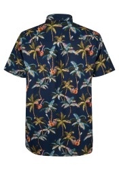 Ανδρικό Πουκάμισο Petrol Industries Print Resort Shirt S/S M1050-441-5178 Μπλέ