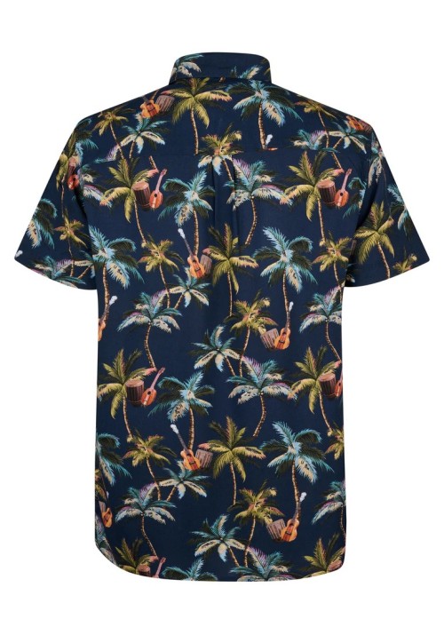 Ανδρικό Πουκάμισο Petrol Industries Print Resort Shirt S/S M1050-441-5178 Μπλέ