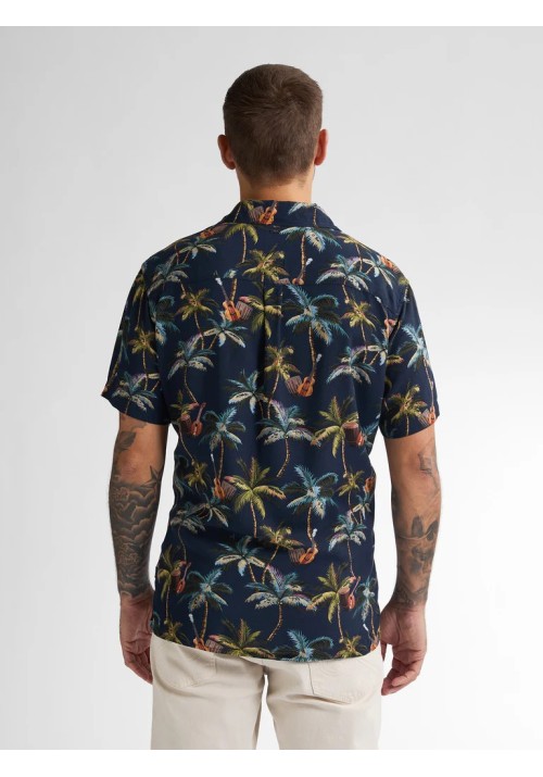 Ανδρικό Πουκάμισο Petrol Industries Print Resort Shirt S/S M1050-441-5178 Μπλέ
