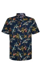 Ανδρικό Πουκάμισο Petrol Industries Print Resort Shirt S/S M1050-441-5178 Μπλέ