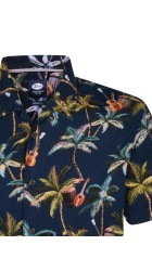 Ανδρικό Πουκάμισο Petrol Industries Print Resort Shirt S/S M1050-441-5178 Μπλέ