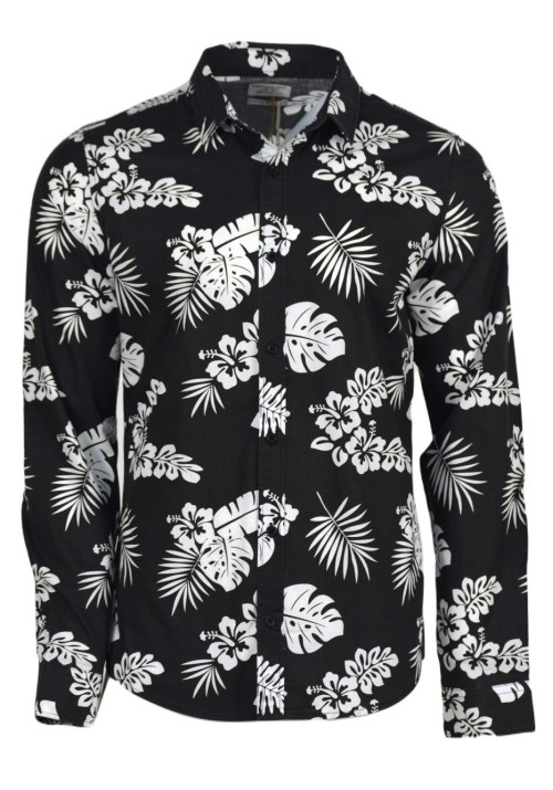 Ανδρικό Πουκάμισο Floral Eight2nine 24000 Μαύρο