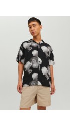 Ανδρικό Πουκάμισο Resort Jack & Jones 12228020 Μαύρο