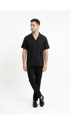 Ανδρικο Πουκάμισο Λινό Boston 119-99 Μαύρο