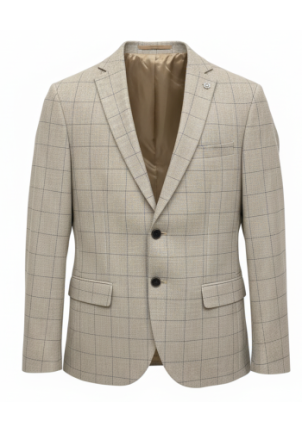 Ανδρικό Σακάκι Boston Καρώ 8031-1 Μπέζ