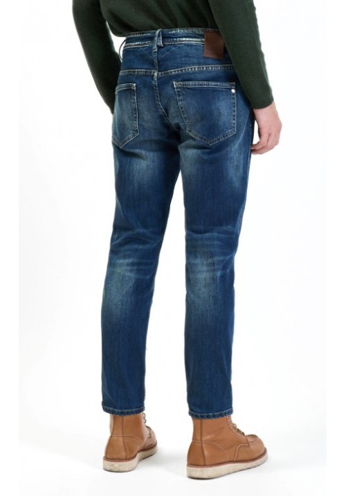 Ανδρικό Παντελόνι Τζιν με Slim Εφαρμογή Gianni Lupo GL077X Μπλε