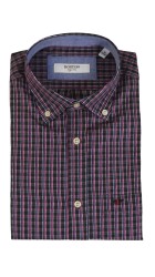 Ανδρικό Πουκάμισο Boston 604-4 Καρό Γκρι