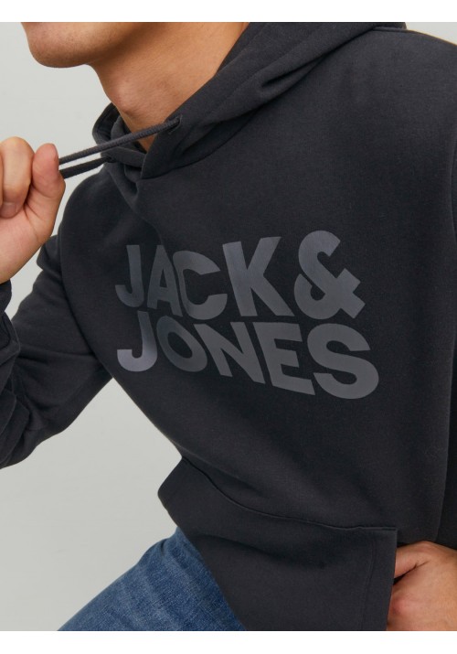 Ανδρικό Φούτερ με Κουκούλα Jack & Jones JJECorp Logo Sweat Hood 12152840 Μαύρο