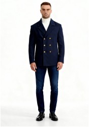 Ανδρικό Παλτό Σταυρωτό Gianni Lupo GL7050H Μπλε