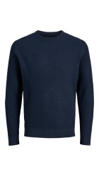 Ανδρικό Πλεκτό Jack & Jones JPRBlareagan Knit Crew Neck LN 12283381 Dark Navy Twist