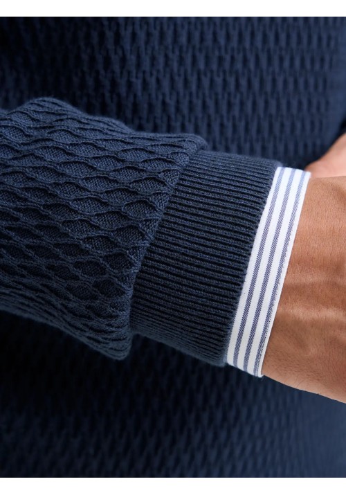Ανδρικό Πλεκτό Jack & Jones JPRBlareagan Knit Crew Neck LN 12283381 Dark Navy Twist