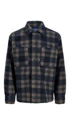 Ανδρικό Μπουφάν Jack & Jones JORBleeker Teddy Overshirt LS 12286161 Sky Captain CHECKS