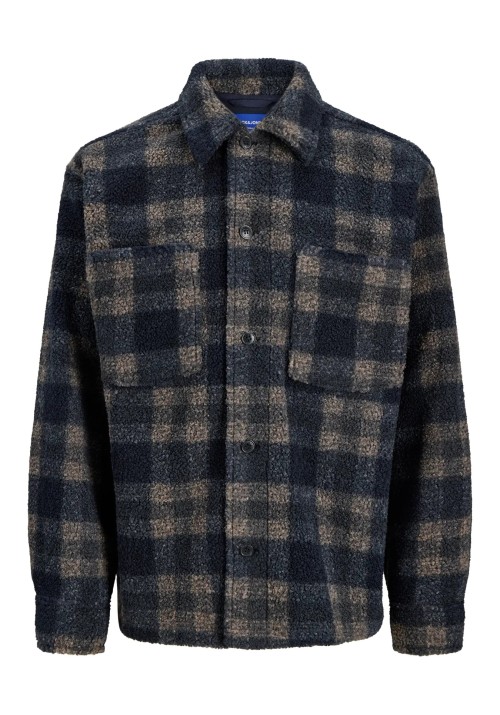 Ανδρικό Μπουφάν Jack & Jones JORBleeker Teddy Overshirt LS 12286161 Sky Captain CHECKS