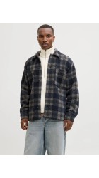Ανδρικό Μπουφάν Jack & Jones JORBleeker Teddy Overshirt LS 12286161 Sky Captain CHECKS