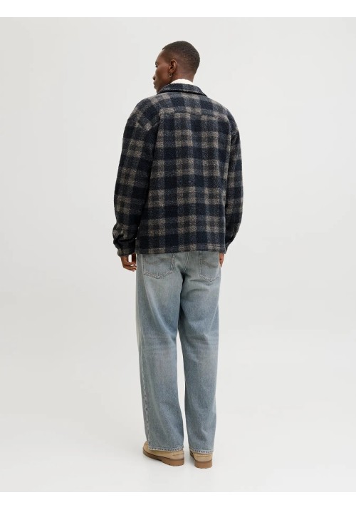 Ανδρικό Μπουφάν Jack & Jones JORBleeker Teddy Overshirt LS 12286161 Sky Captain CHECKS