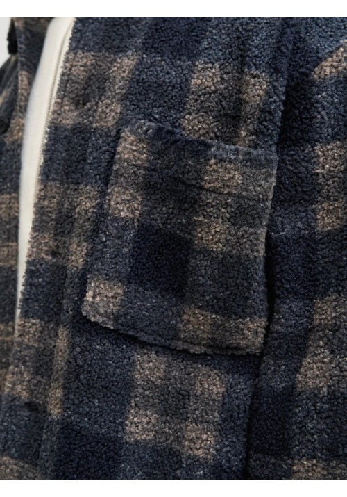 Ανδρικό Μπουφάν Jack & Jones JORBleeker Teddy Overshirt LS 12286161 Sky Captain CHECKS
