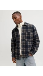 Ανδρικό Μπουφάν Jack & Jones JORBleeker Teddy Overshirt LS 12286161 Sky Captain CHECKS