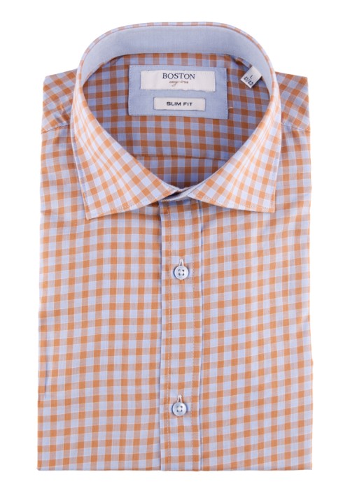 Ανδρικό Πουκάμισο Slim Fit Boston 701-2 Μπεζ