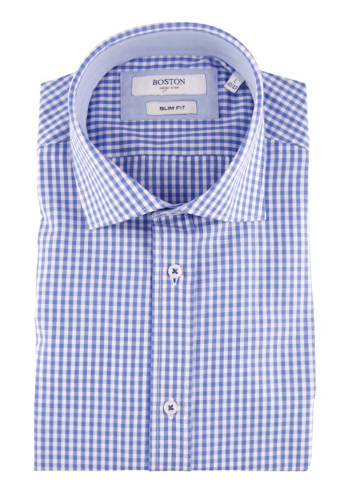 Ανδρικό Πουκάμισο Slim Fit Boston 701-3 Γαλάζιο