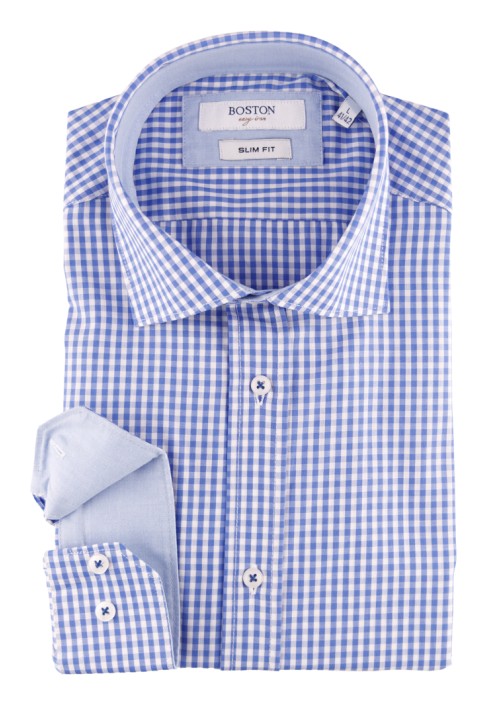 Ανδρικό Πουκάμισο Slim Fit Boston 701-3 Γαλάζιο