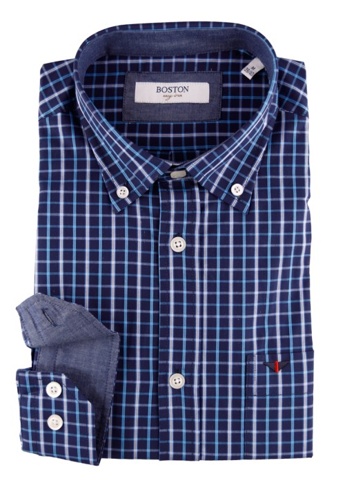 Ανδρικό Πουκάμισο Boston 702-2 Μπλε