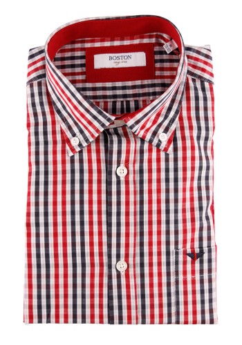 Ανδρικό Πουκάμισο Boston 702-3 Κόκκινο Ανδρικό Πουκάμισο Boston 702-3 Κόκκινο