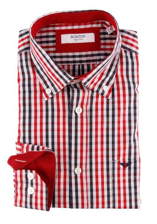 Ανδρικό Πουκάμισο Boston 702-3 Κόκκινο