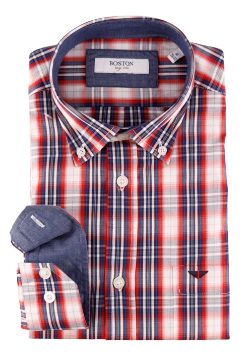 Ανδρικό Πουκάμισο Boston 703-1 Κόκκινο