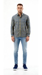 Ανδρικό Πουκάμισο Boston 703-2 Μπλε