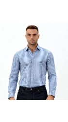 Ανδρικό Πουκάμισο Slim Fit Boston 704-2 Γαλάζιο