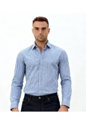 Ανδρικό Πουκάμισο Slim Fit Boston 704-2 Γαλάζιο Ανδρικό Πουκάμισο Slim Fit Boston 704-2 Γαλάζιο